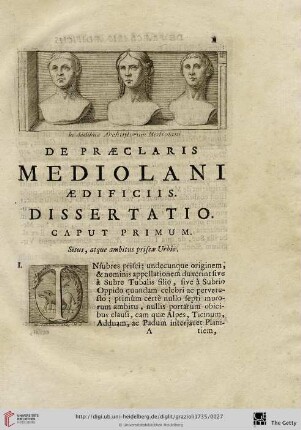 Caput primum: Situs, atque ambitus priscae Urbis