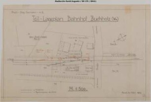 Buchholz, Bahnhof: Veränderung der Gleisanlage. Teillageplan.