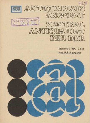 Nr. 1445: Musikliteratur