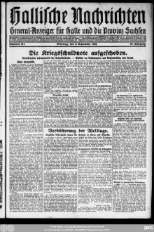 Hallische Nachrichten : General-Anzeiger für Halle und die Provinz Sachsen