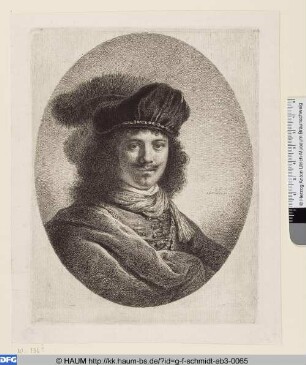 Junger Mann mit Federbarett