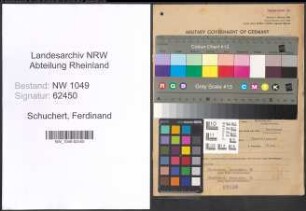 Entnazifizierung Ferdinand Schuchert , geb. 11.10.1908 (Buchhalter)