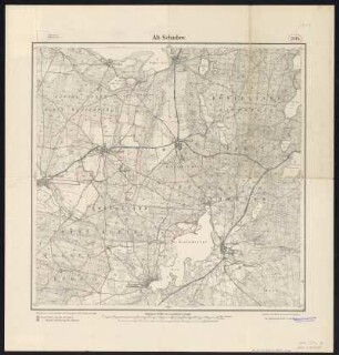 Messtischblatt [3849] = 2114 : Alt-Schadow, Märkische Heide, 1916 : Messtischblatt [3849] = 2114 : Alt-Schadow. - Aufn. 1901, hrsg. 1903, Auflagedruck 1916. - [Berlin] : Reichsamt für Landesaufnahme, 1916. - 1 Kt. : einfarbig. - Ohne Gitternetz. - Ohne Planzeiger. - Ohne Zeichenerklärung.