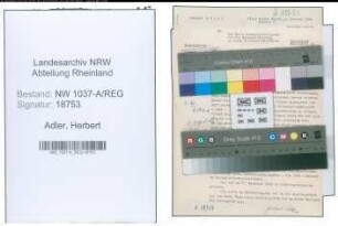 Entnazifizierung Herbert Adler , geb. 00.00.0000 ()