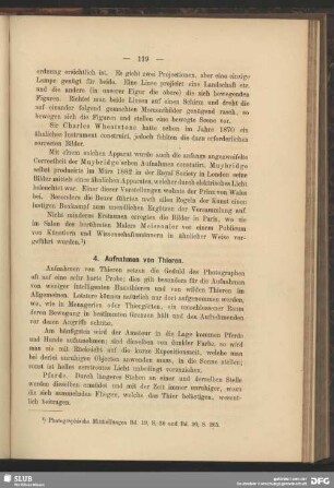 4. Aufnahmen von Thieren