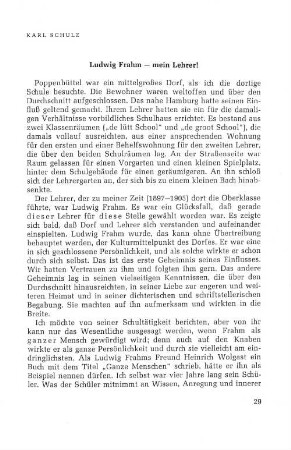 Ludwig Frahm - mein Lehrer!