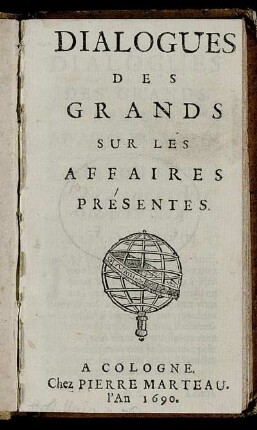 Dialogues Des Grands Sur Les Affaires Présentes