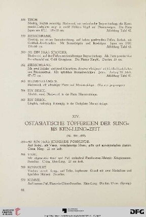 XIV. Ostasiatische Töpfereien der Sung- bis Ken- Lung- Zeit (Nr. 566-656)