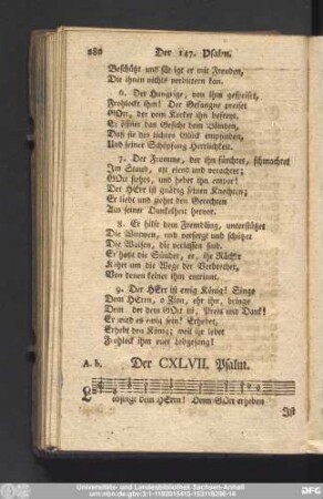 Der CXLVII. Psalm.