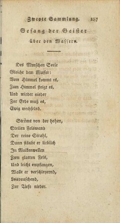 Gesang der Geister über den Wassern.