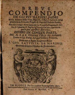 Breve Compendio de gli più illustri Padri nella Santità della Vita