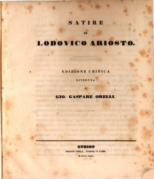 Satire di Lodovico Ariosto