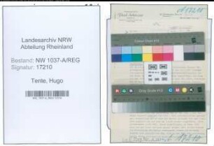 Entnazifizierung Hugo Tente , geb. 09.04.1895 (Betriebsoberinspektor)