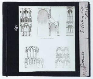 Rievaulx, Zisterzienserabtei,Salisbury, Kathedrale (GC 51.0647, -1.7975) : Zeichnungen der Innenräume, Zeichnungen der Innenräume
