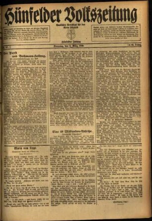 Ausgabe vom Dienstag, den 09. März 1920.