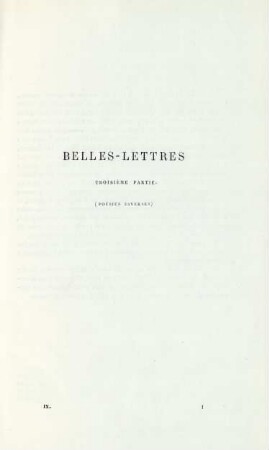 Belles-lettres. Troisième partie. (Poésies diverses)