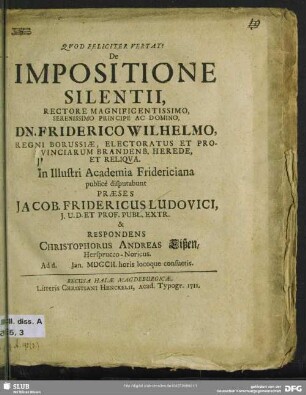 De Impositione Silentii