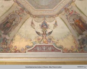 Freskendekoration mit Allegorien der vier Erdteile, Grotesken und Ornamente sowie der Ceres