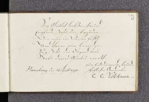 E. E. Volckmer. – Incipit: Sei glücklich liebster Freund. – Hamburg, 24.04.1794