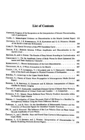 List of contents