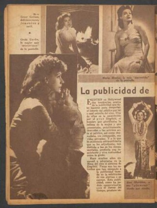 La publicidad de las estrellas de cine