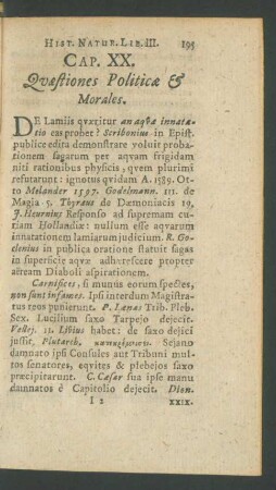 Caput XX. Quaestiones Politicae et Morales.
