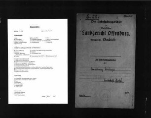 Untersuchungsakten -Sonderheft Karl Siebel