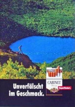 Werbeschild (doppelseitig) für "Cabinet"-Zigaretten