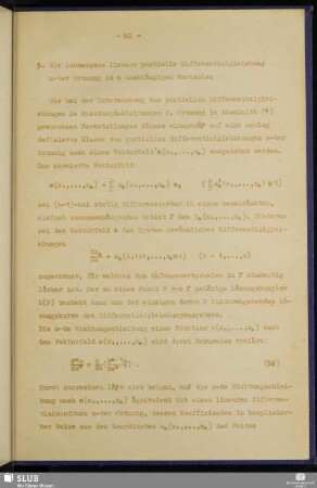 5. Die inhomogene lineare partielle Differentialgleichung m-ter Ordnung in n unabhängigen Variablen