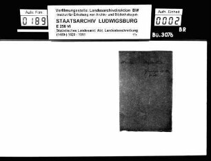 Kollektaneen [des Rechtskonsulenten Karl von Alberti] zur Genealogie des Hauses Hohenlohe und zur Biographie einzelner Angehöriger