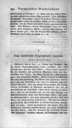 Neue Italienische Geographische Literatur