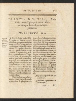 De Poetis In Genere, Praesertim vero Epitaphiorum Libellorumque Famosorum Scriptoribus. Discursus XL.