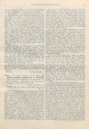 25-27 [Rezension] Fischer, Albert, Das deutsche evangelische Kirchenlied des siebzehnten Jahrhunderts. Nach dessen Tode vollendet u. hrsg. v. W. Tümpel. 2. Band (7. - 12. Lfg.) u. 3. Band (13. Lfg.)