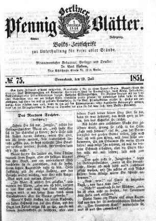 No. 75, Sonnabend,den 19. Juli