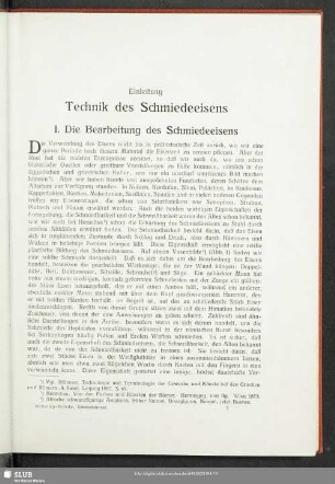 Einleitung. Technik des Schmiedeeisens
