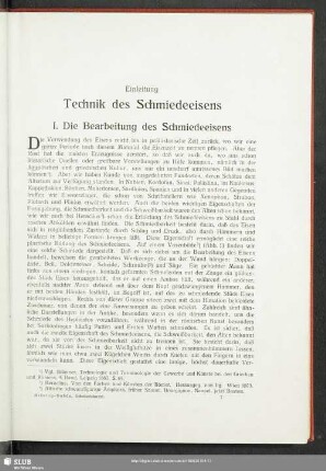 Einleitung. Technik des Schmiedeeisens