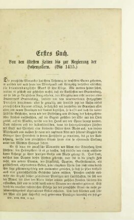 Erstes Buch. Von den ältesten Zeiten bis zur Regierung der Hohenzollern. (Bis 1415)
