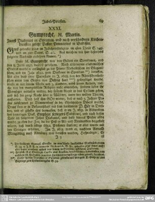 XXXI. Gumprecht, M. Martin