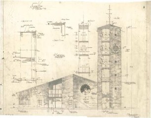 Gsaenger, Gustav; München - Obermenzing, Grünspechtstr. 13; Ev. Notkirche, Bethlehems Kirche, Pfarrhaus - Ostseite (Ansicht)