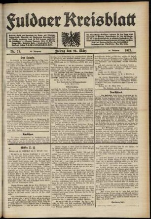 Ausgabe vom Freitag, den 28. März 1913.