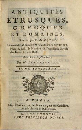 Antiquités etrusques, Grecques et Romaines, 3