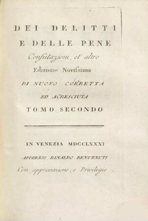 Dei Delitti e delle Pene, 2