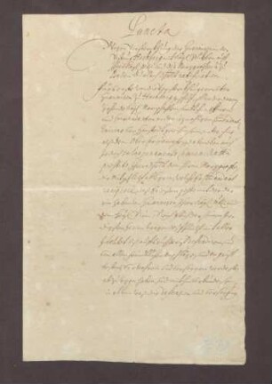 Punkte wegen Verstärkung und Unterhaltung der Garnison auf Hachberg zwischen dem fürstlichen Hause und dem Herzog Karl von Lothringen