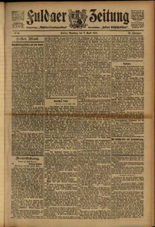 Erste Ausgabe vom Samstag, den 07. April 1906.