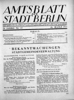 1933,13: Nr. 13, 26. März 1933