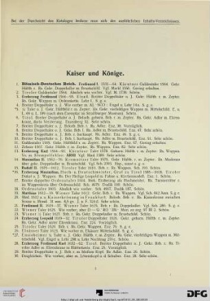 Kaiser und Könige (Nr. 1-281)