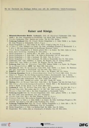 Kaiser und Könige (Nr. 1-281)