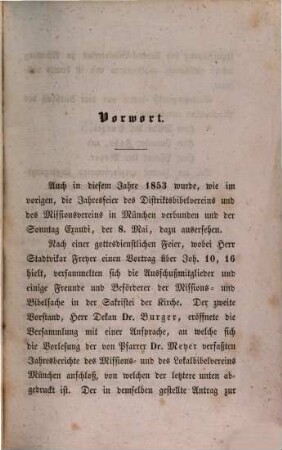 Jahresbericht des Districts-Bibel-Vereins in dem Protestantischen Dekanate München, 1852/53