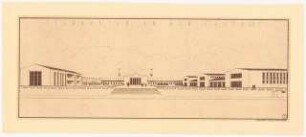 Haus der Arbeit mit Thingplatz Schinkelwettbewerb 1936: Festhof. Perspektivische Ansicht