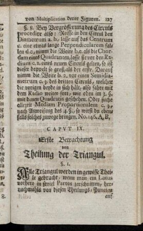 Caput IX. Erste Betrachtung - Vierte Betrachtung.